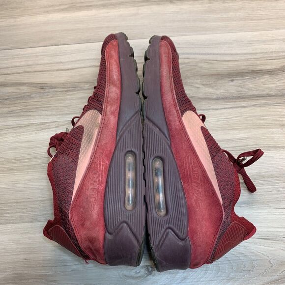 Nike Air Max 90 Ultra 2.0 Flyknit 875943-601 Men's Size 13 EU 47.5 Red Shoes - Picture 2 of 10